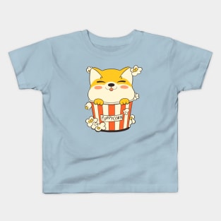 Puppycorn Shiba Movie Popcorn by Tobe Fonseca Kids T-Shirt